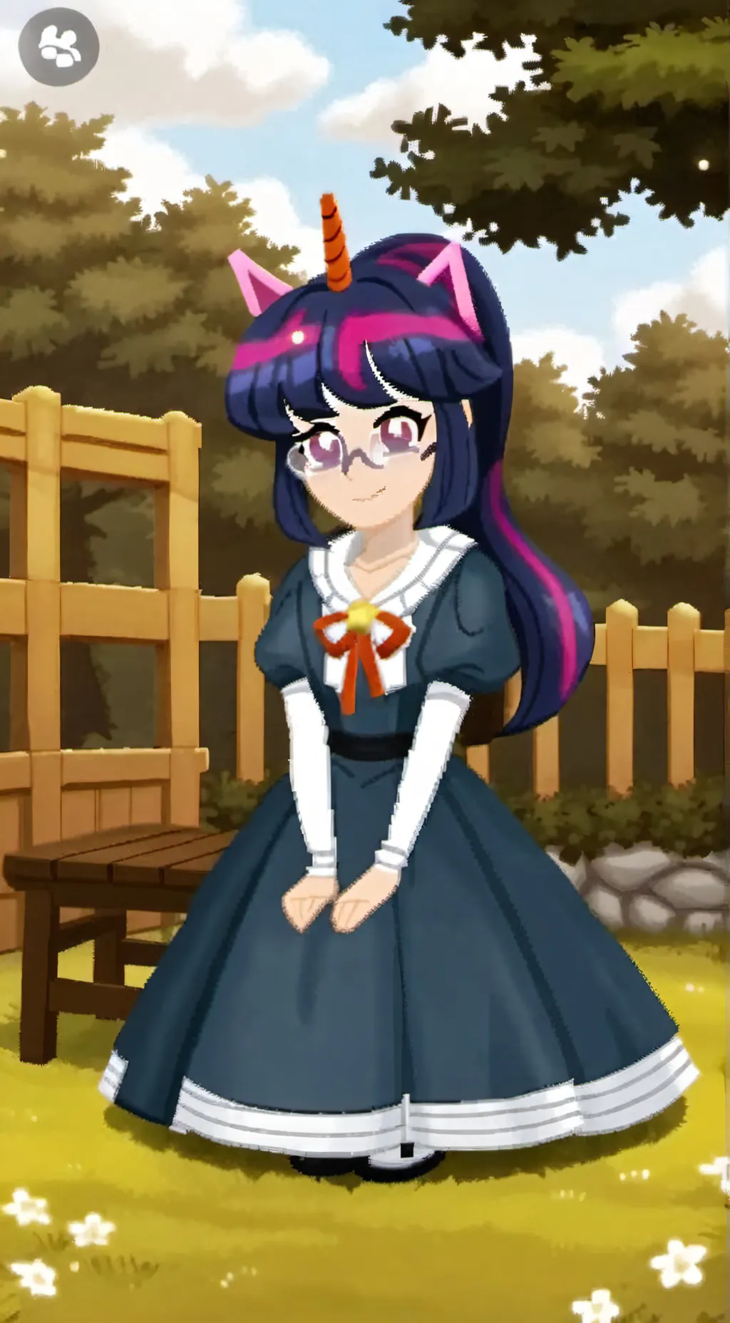 ai character: Twilight sparkle  background