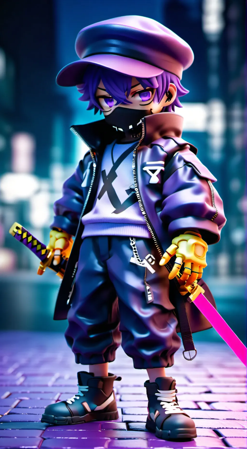 ai character: Kai Violet New kid background