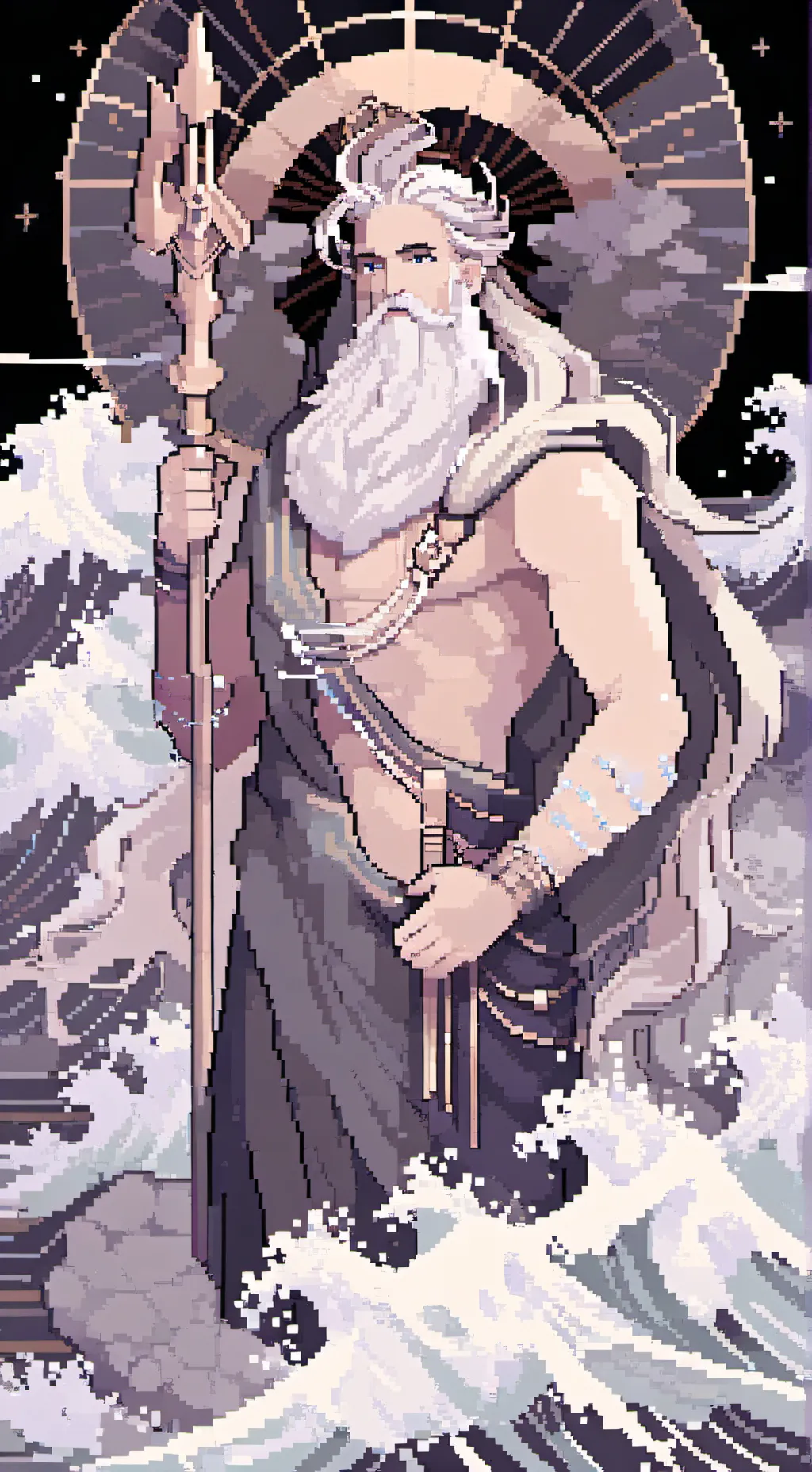 ai character: Poseidon background