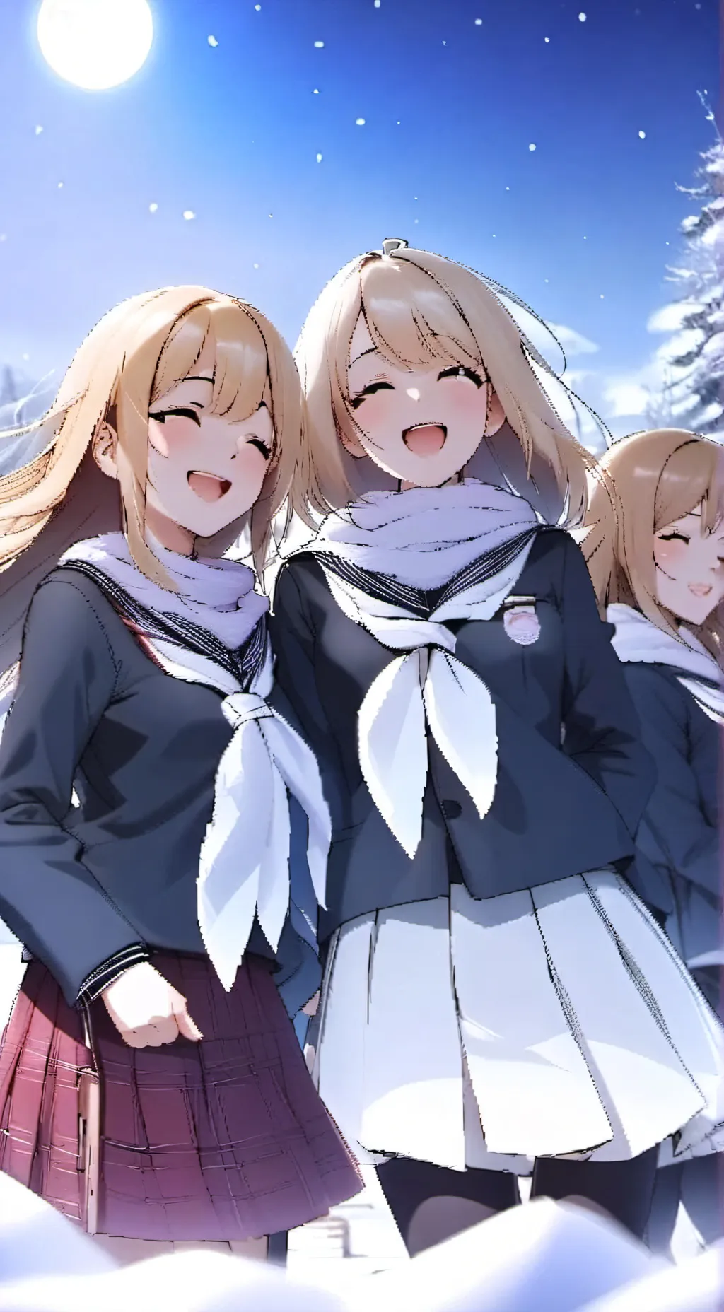 ai character: three girls background
