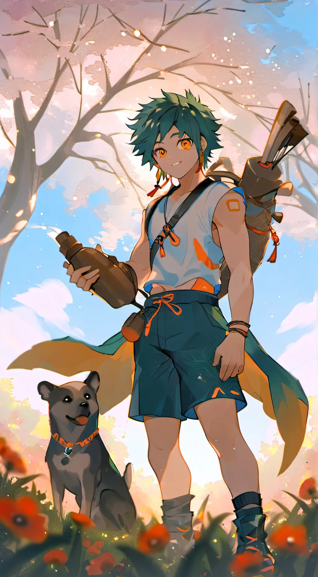 ai character: Mha wolf Deku! background