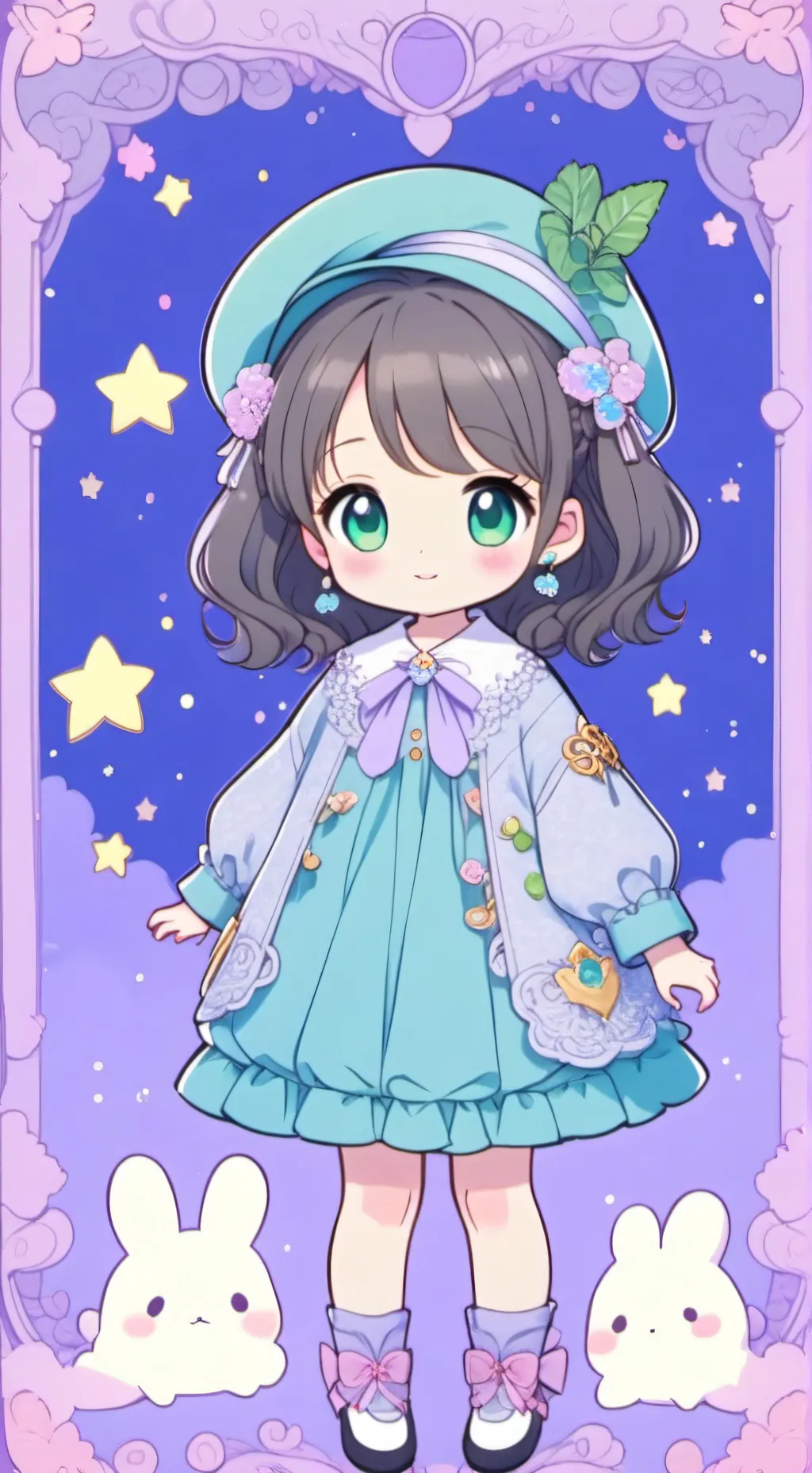 ai character: Una bebé  background