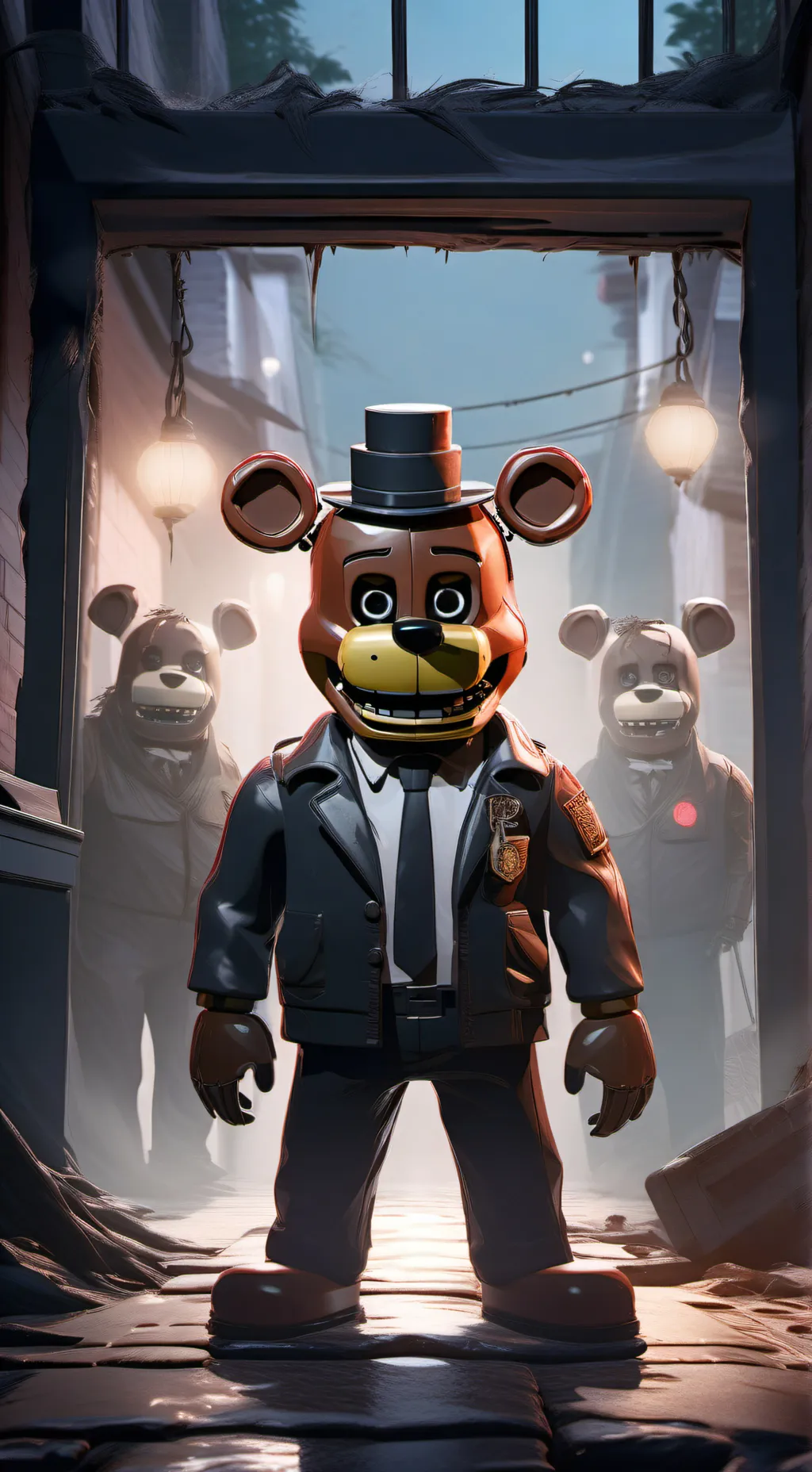 ai character: Mha Meet FNAF background