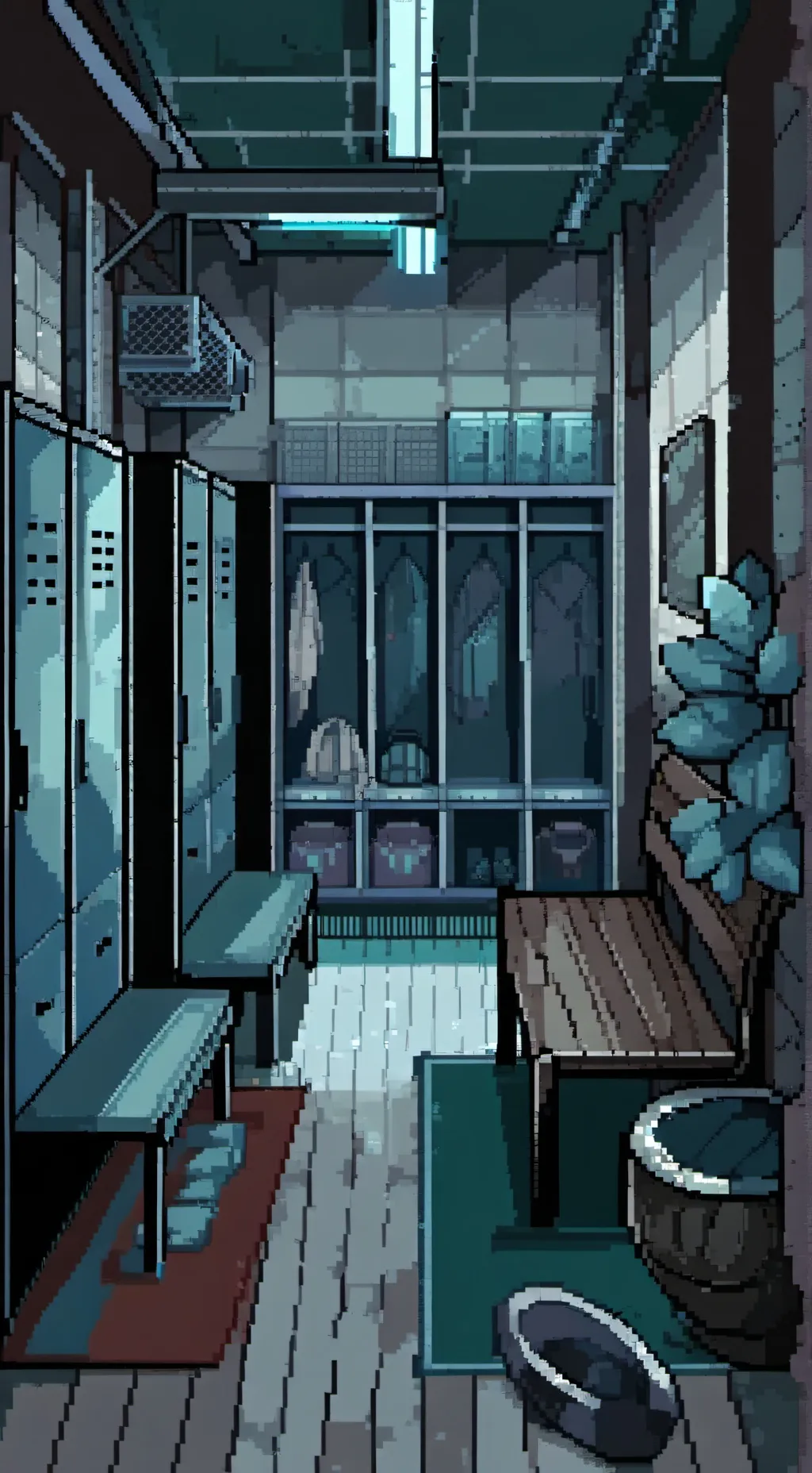 ai character: DW locker room background
