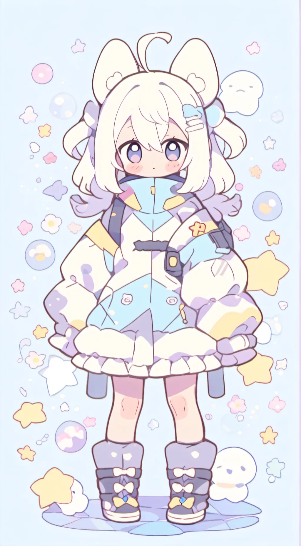 ai character: ~💙🩵chibi🩵💙~ background