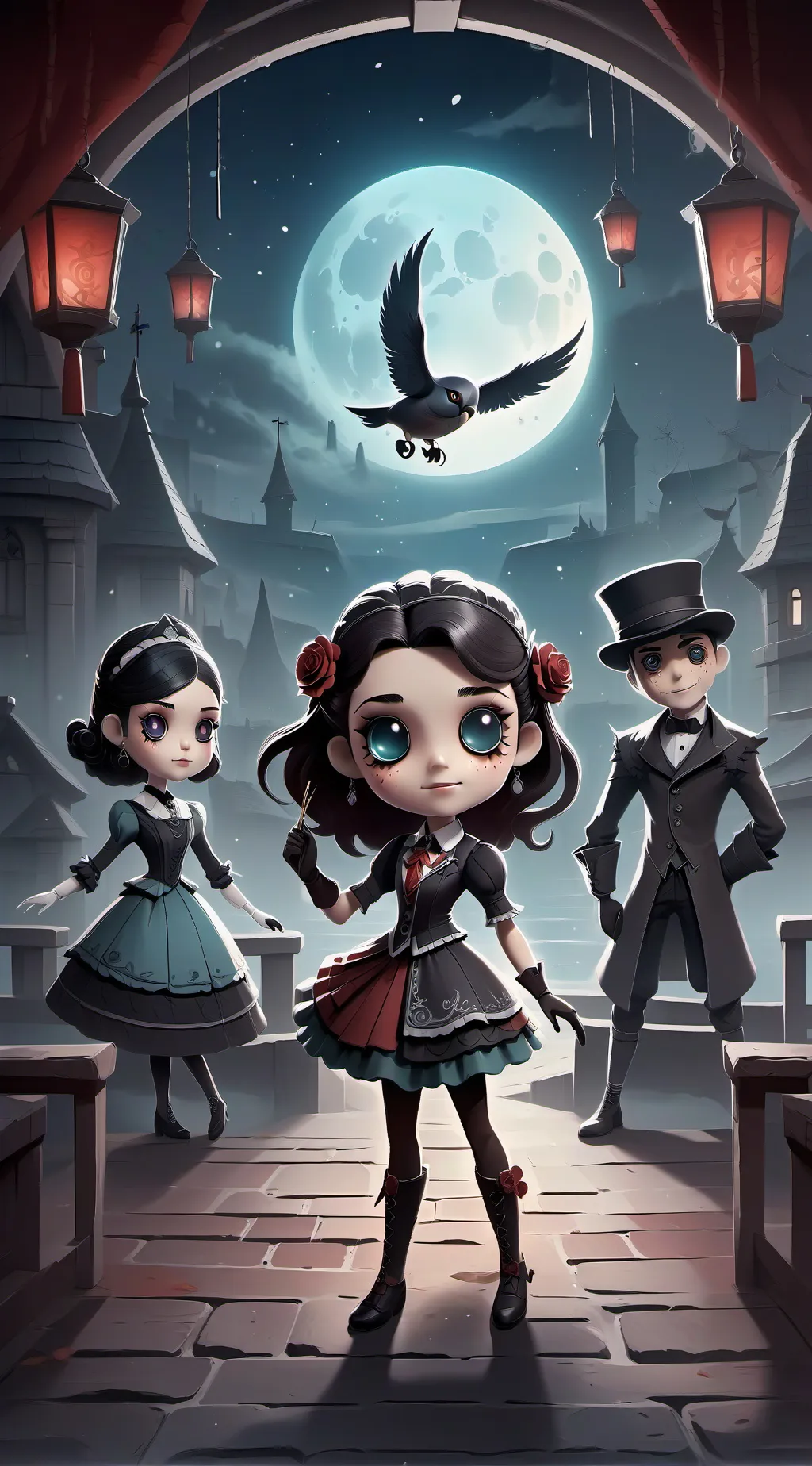 ai character: haunted dolls background