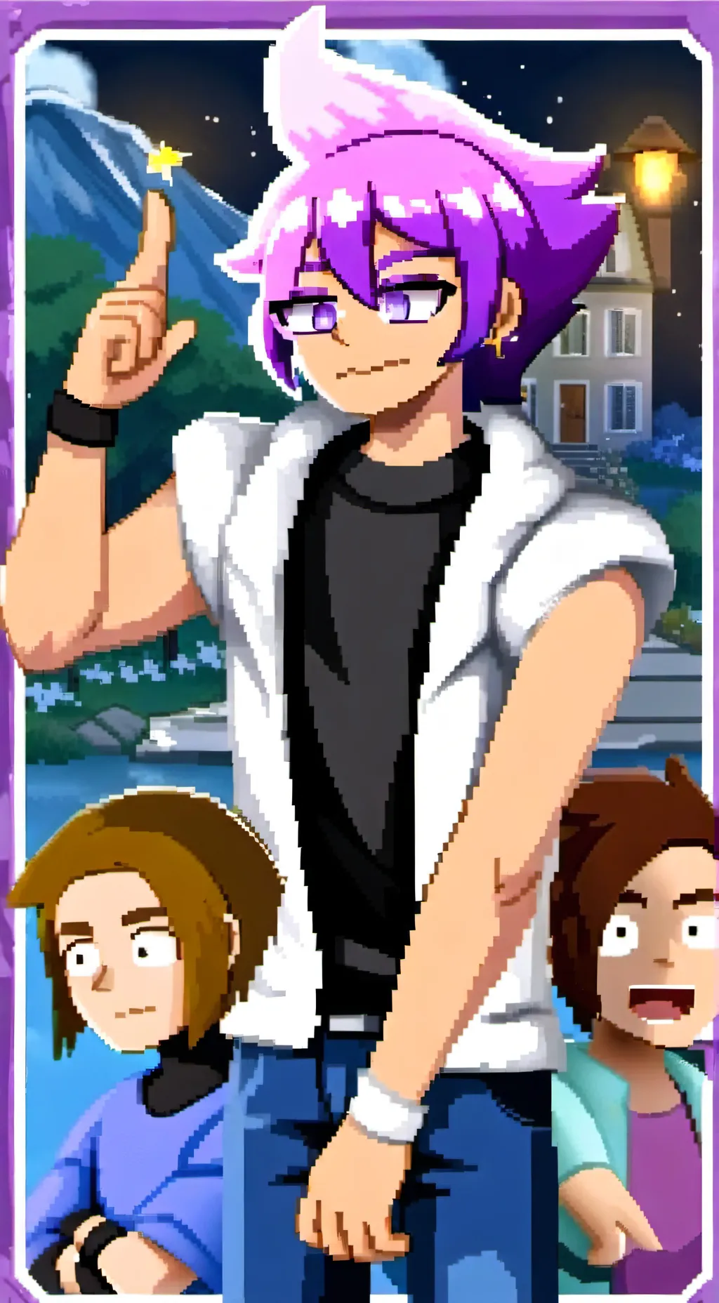 ai character: durple background