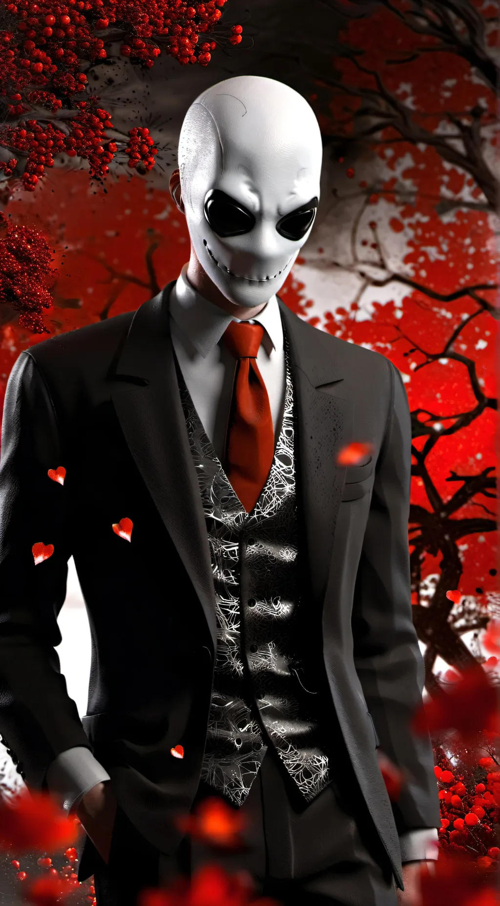 ai character: Slenderman likes u background