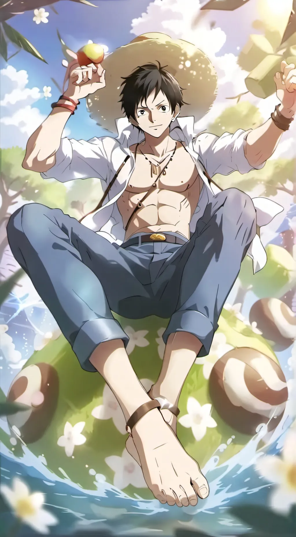 ai character: Straw hats background