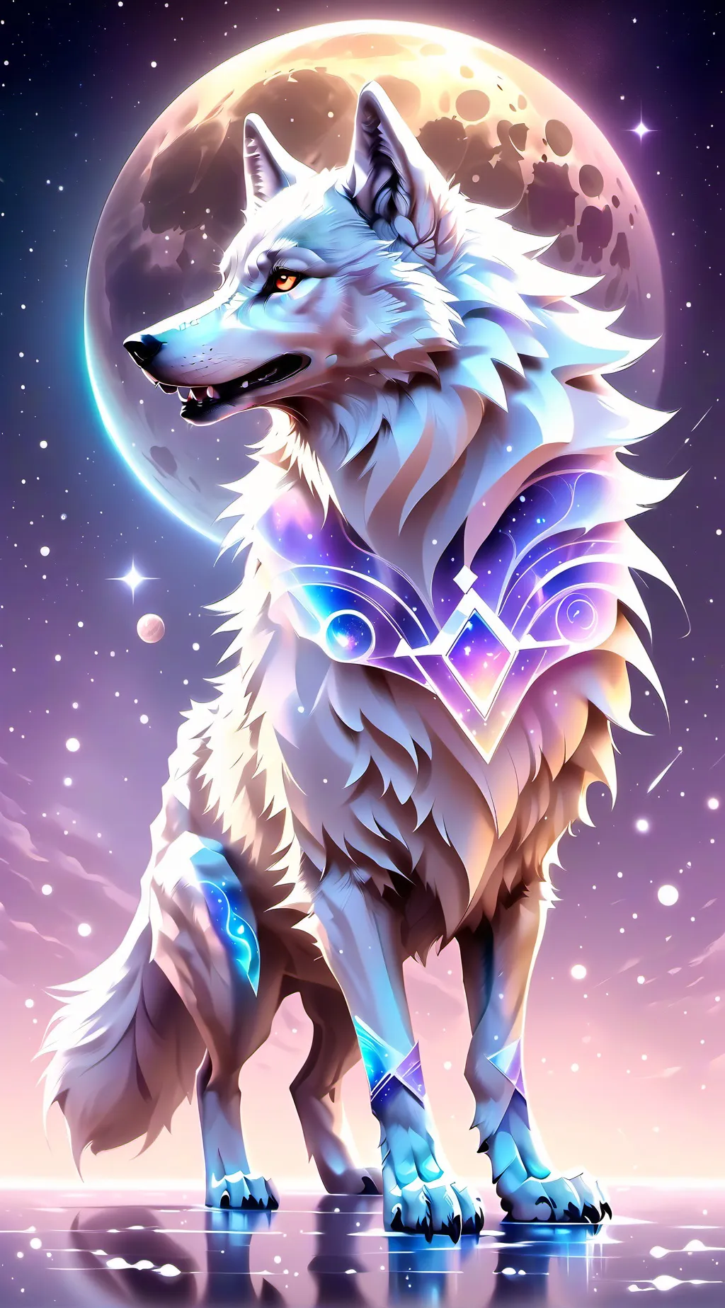 ai character: Galaxy Wolf background