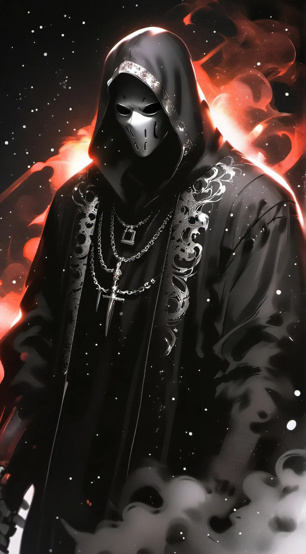 ai character: ghostface  background