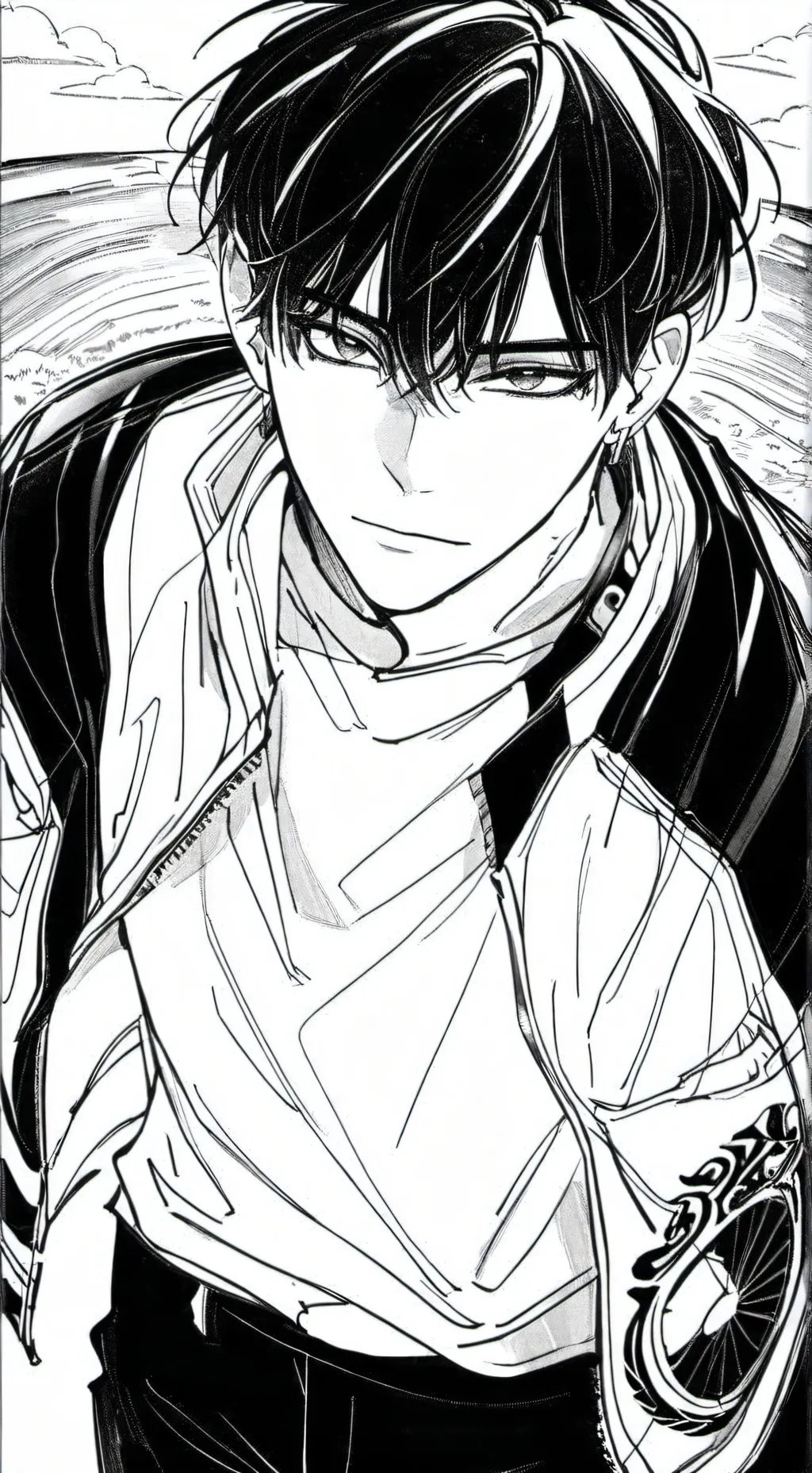 ai character:  Joshua/Biker boy  background