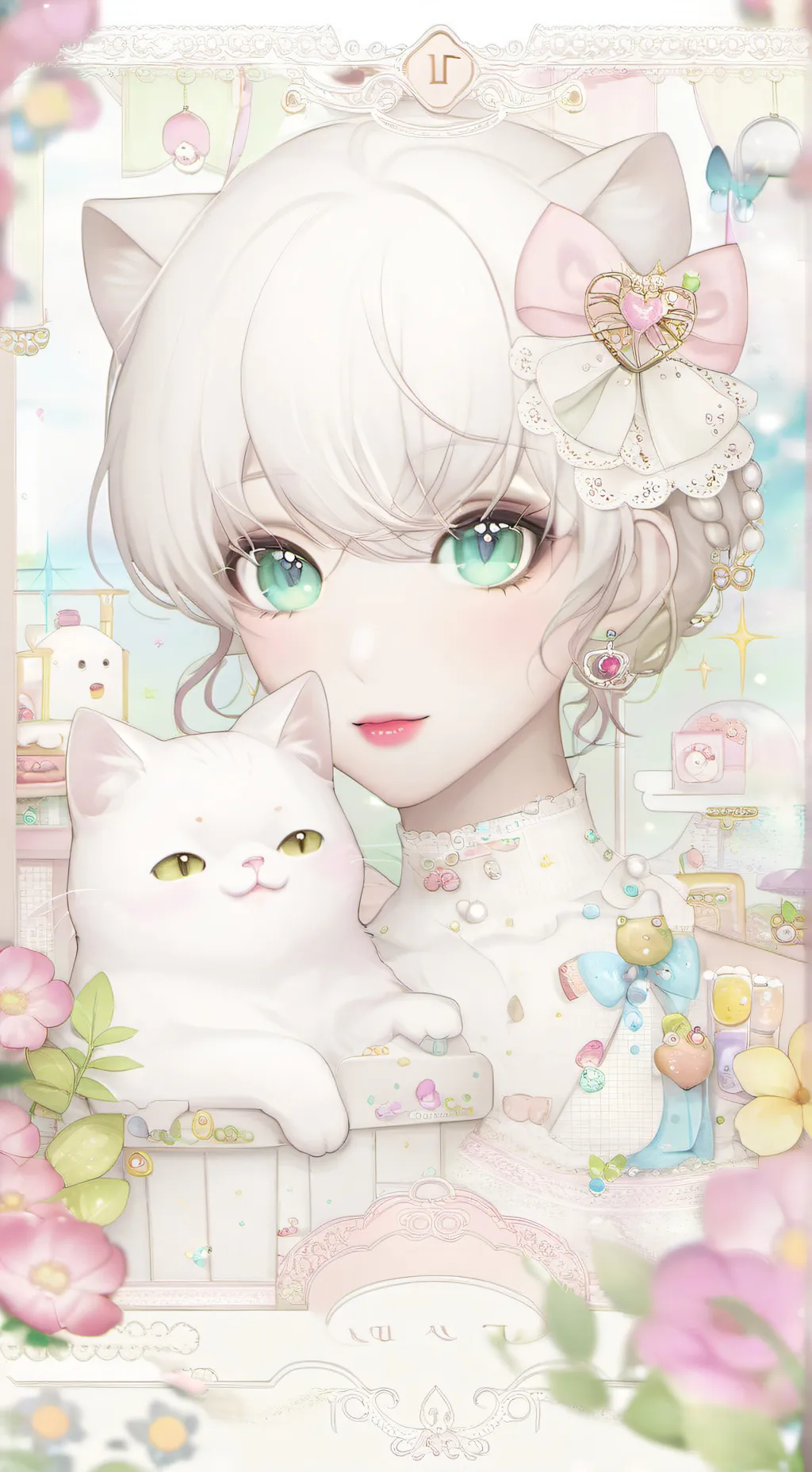 ai character: wenda and gray  background
