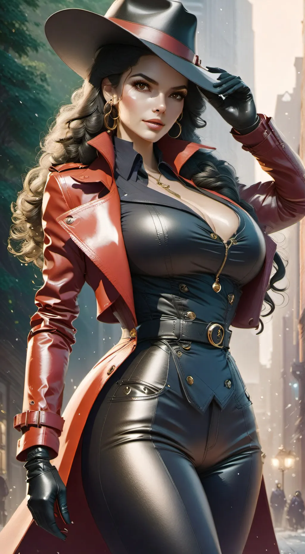 ai character: Carmen Sandiego background