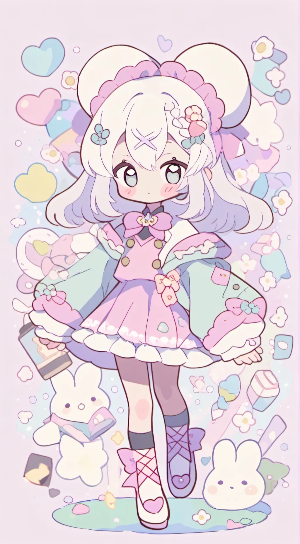 ai character: kny emojis background