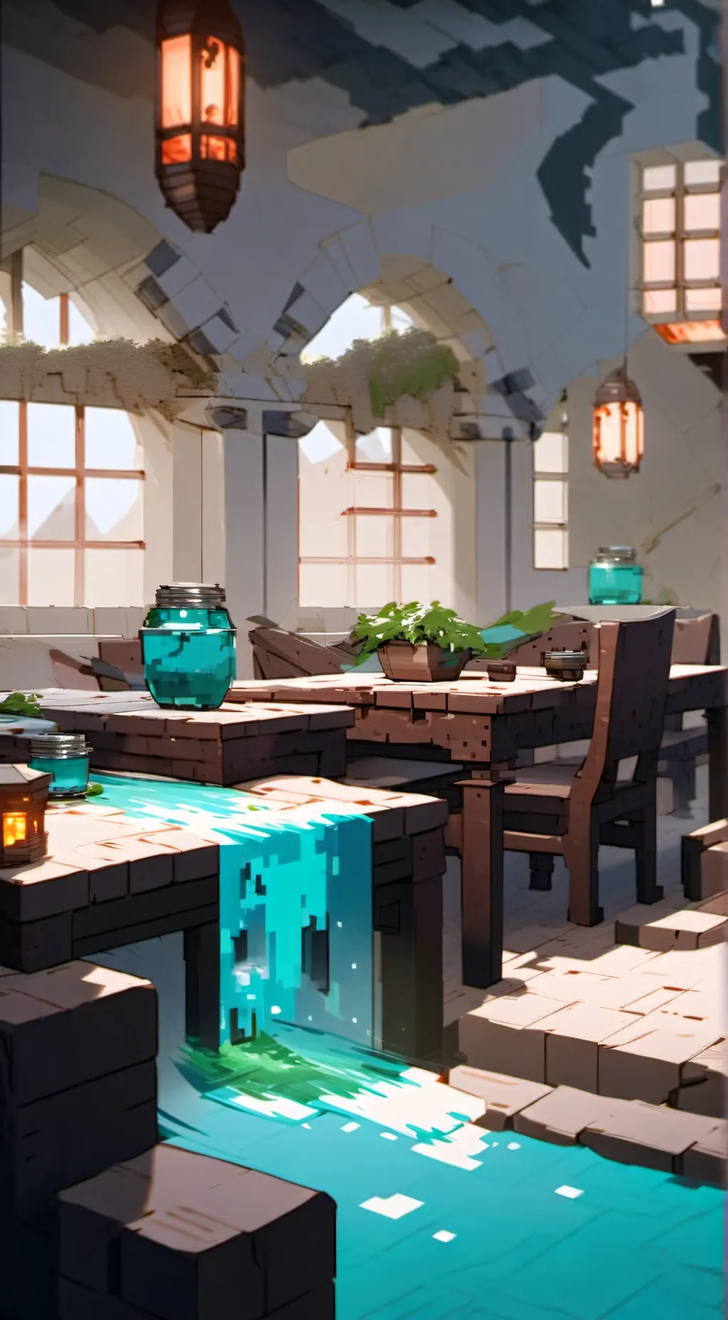 ai character: Pixel's Cafe background