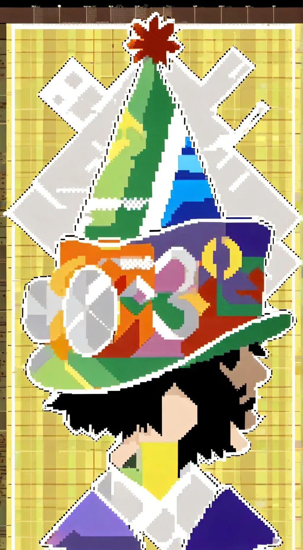 ai character: partyhat grumble background