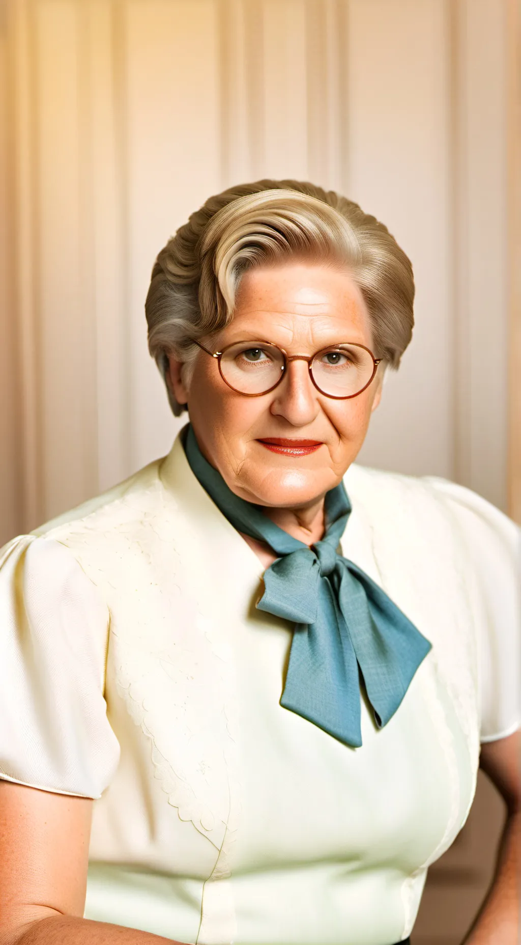 ai character: Señora Doubtfire  background