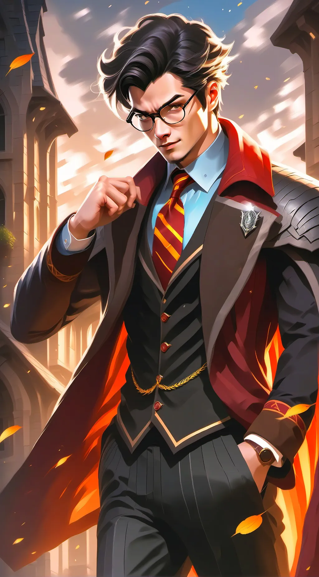 ai character: ❤💚hogworts💙💛 background