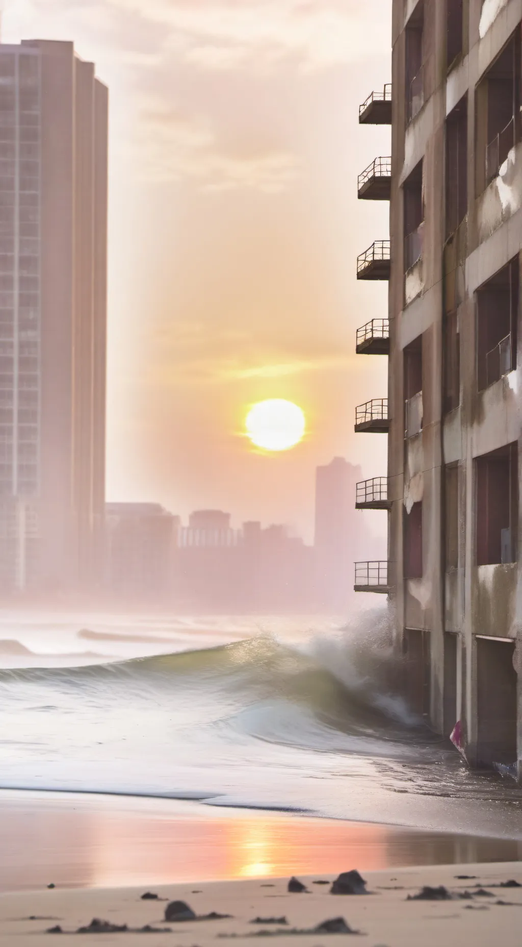 ai character: Beach of Horror background