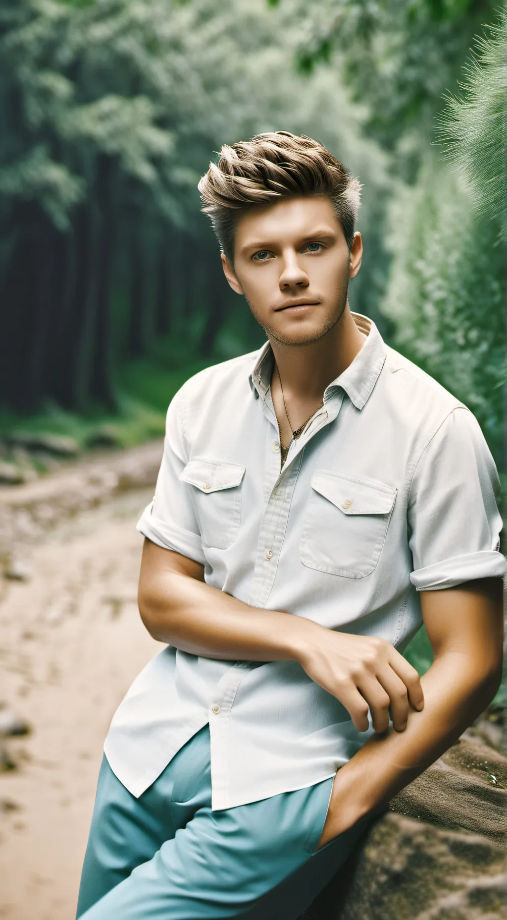 ai character: Niall Horan  background