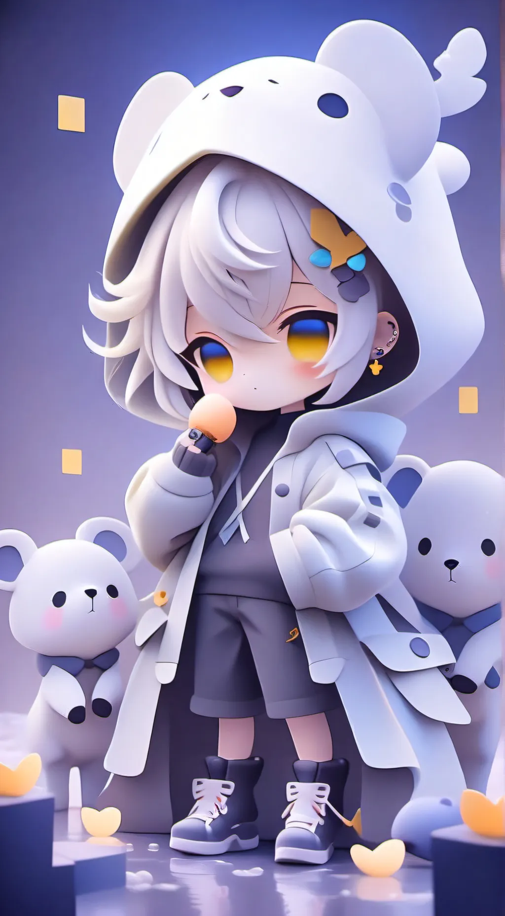 ai character: sprunki on Beah  background
