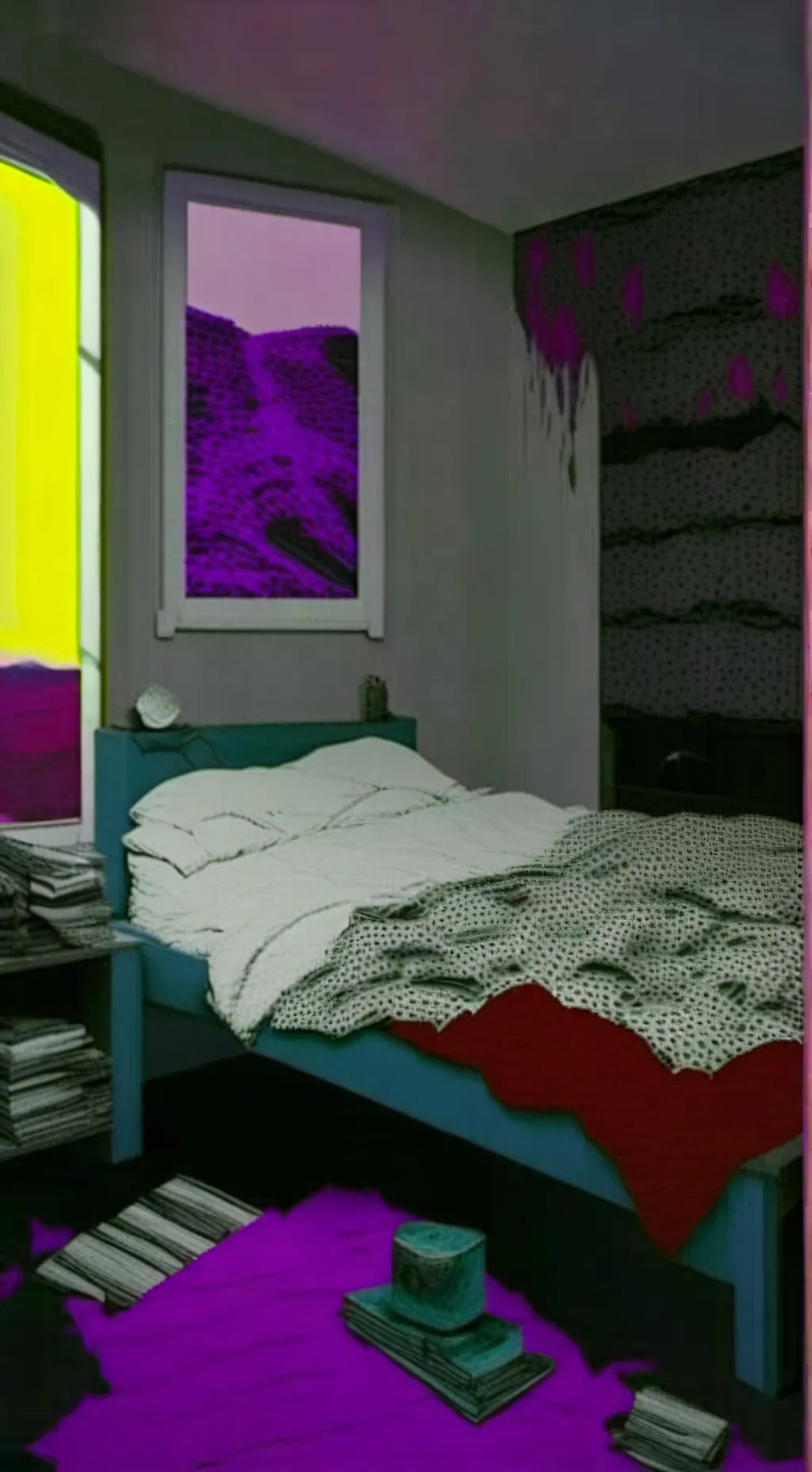 ai character: weirdcore bedroom background