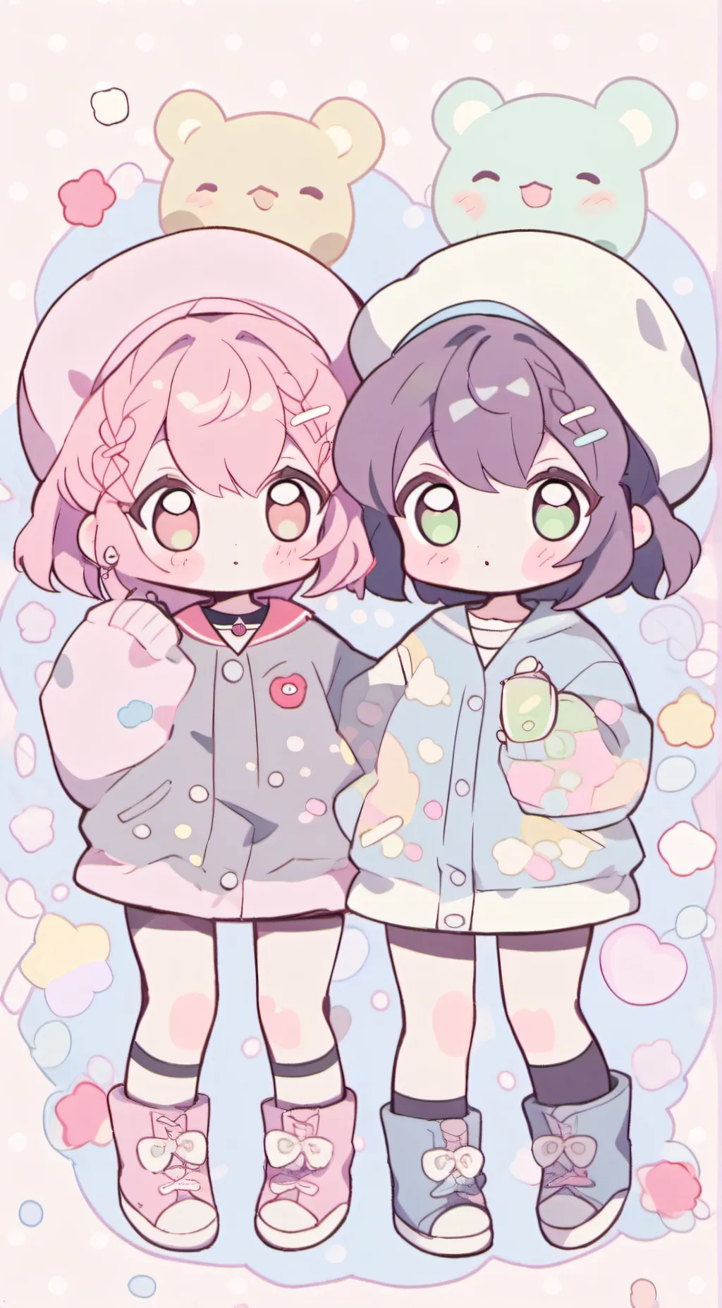 ai character: baby siblings  background