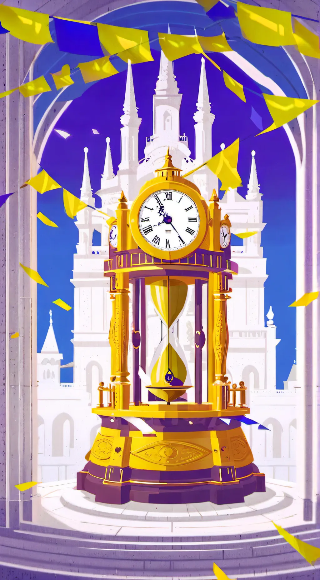 ai character: new year clock background