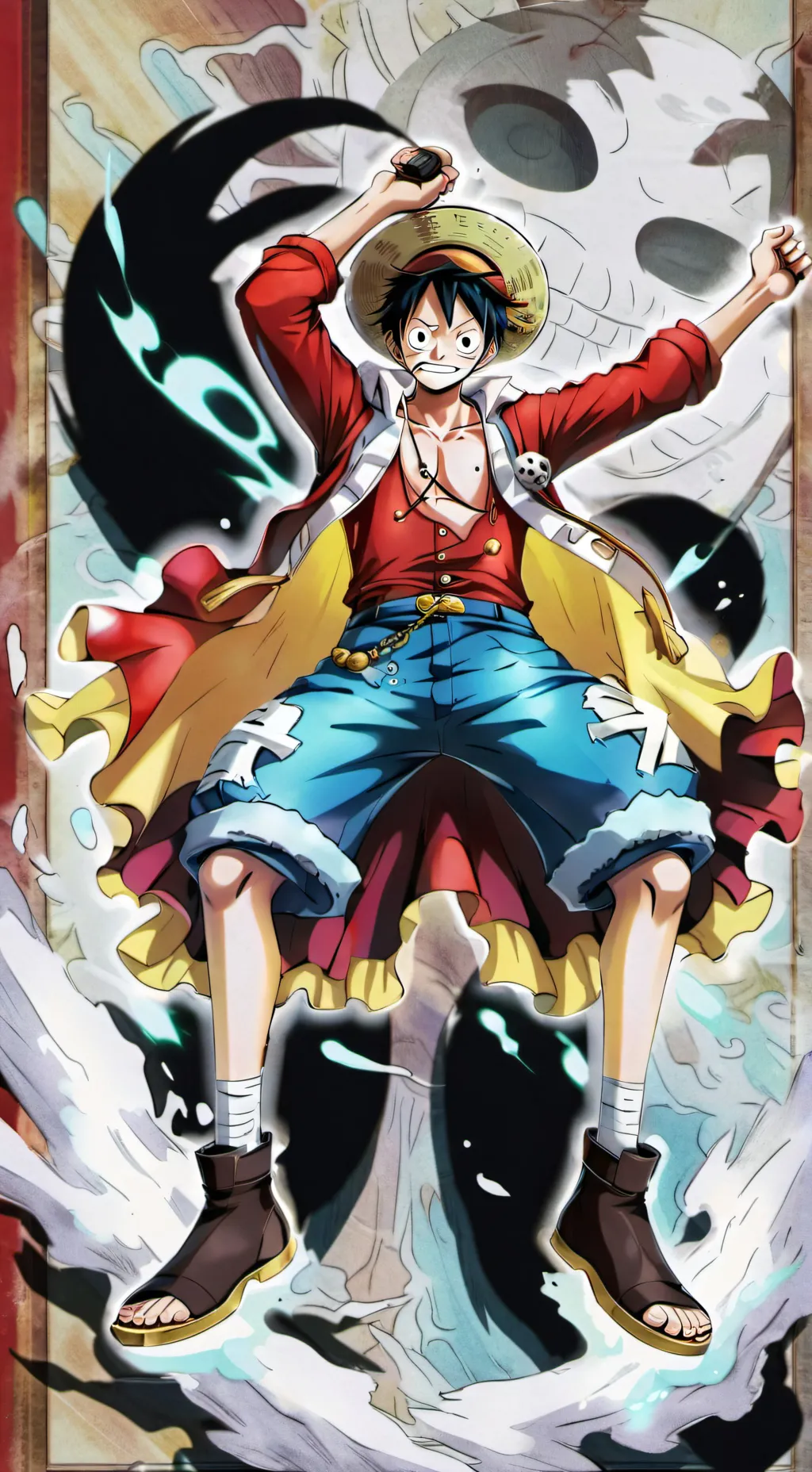 ai character: ONE PIECE strawhat background