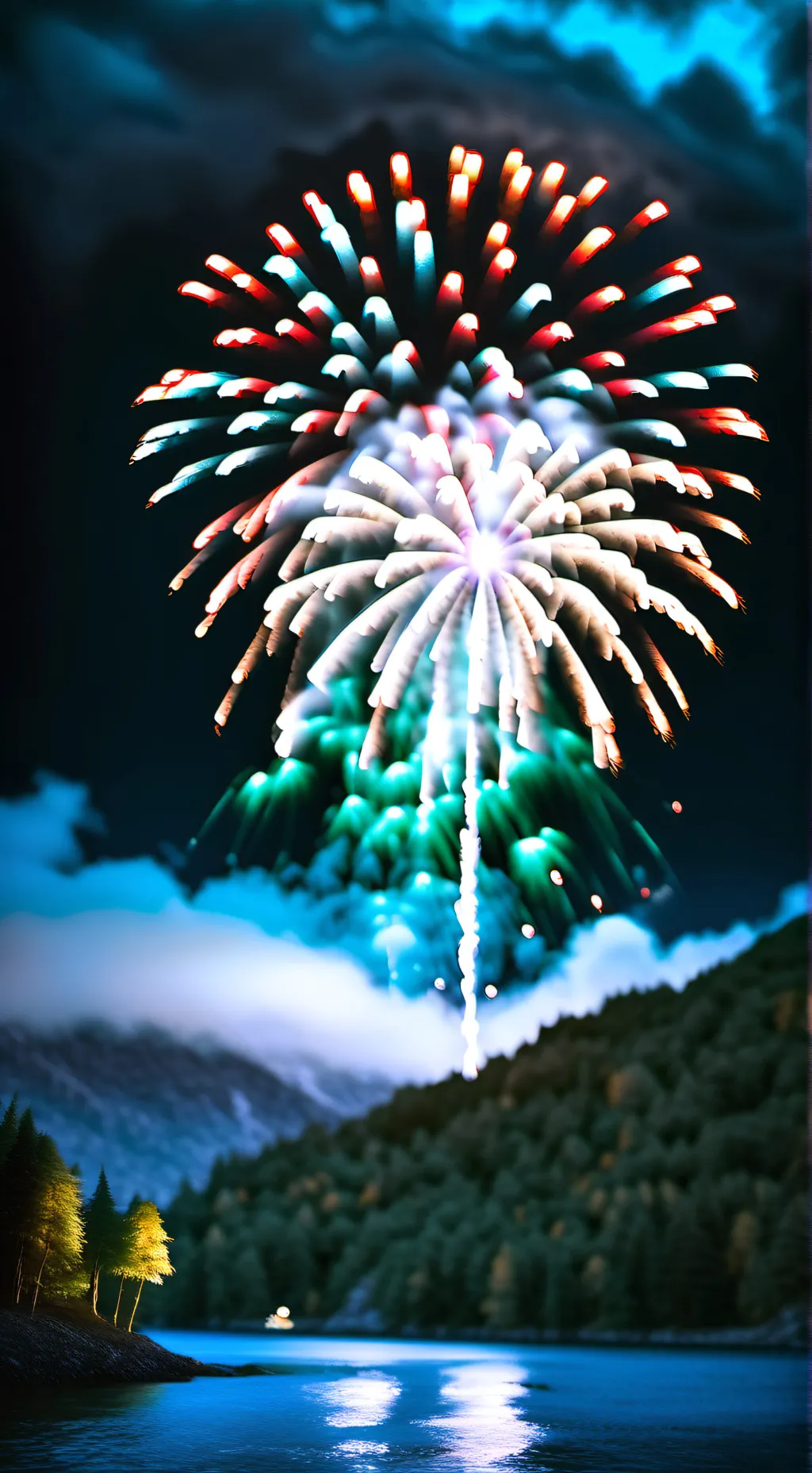 ai character: KNY Fireworks🎆🎇 background