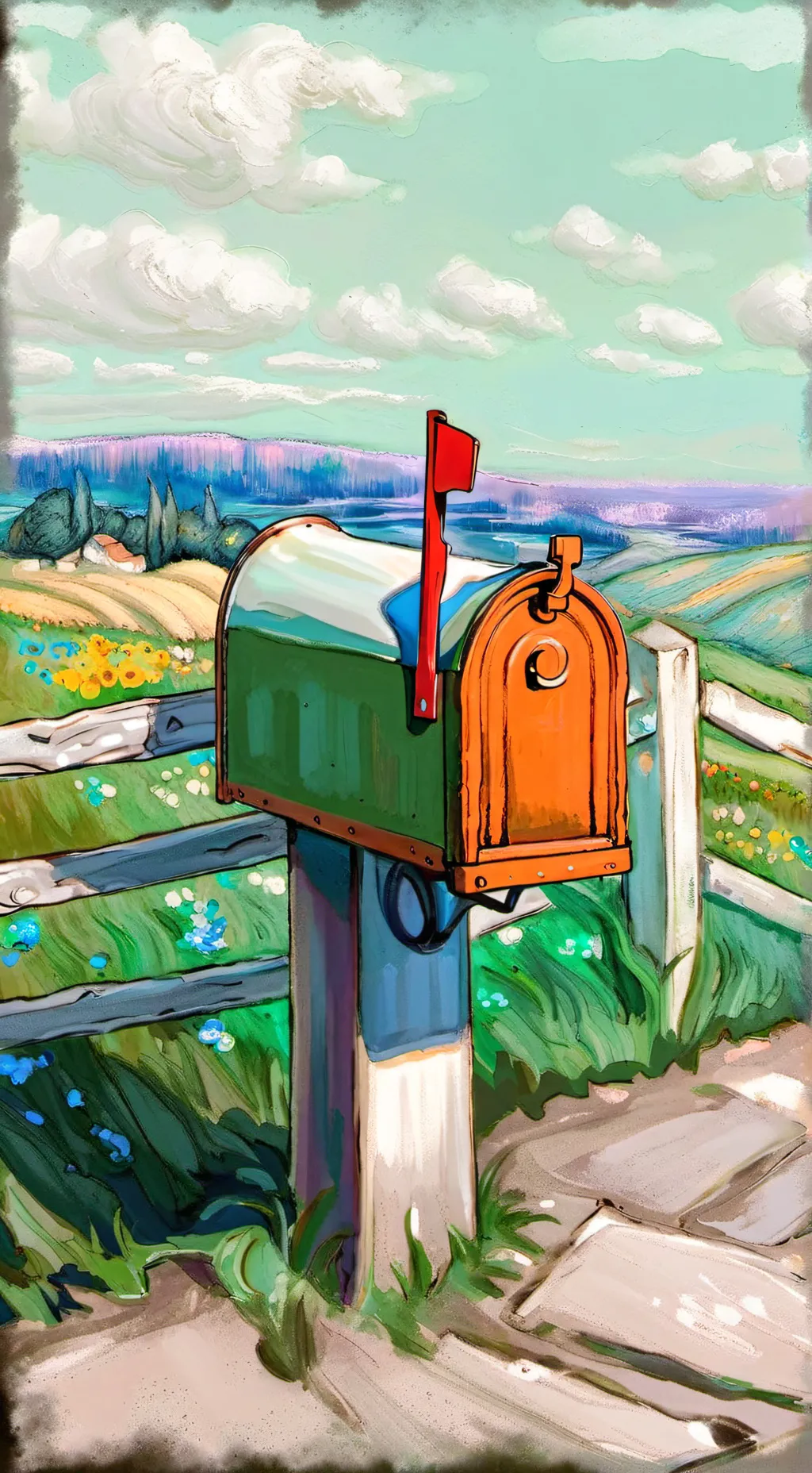 ai character: Mailbox background