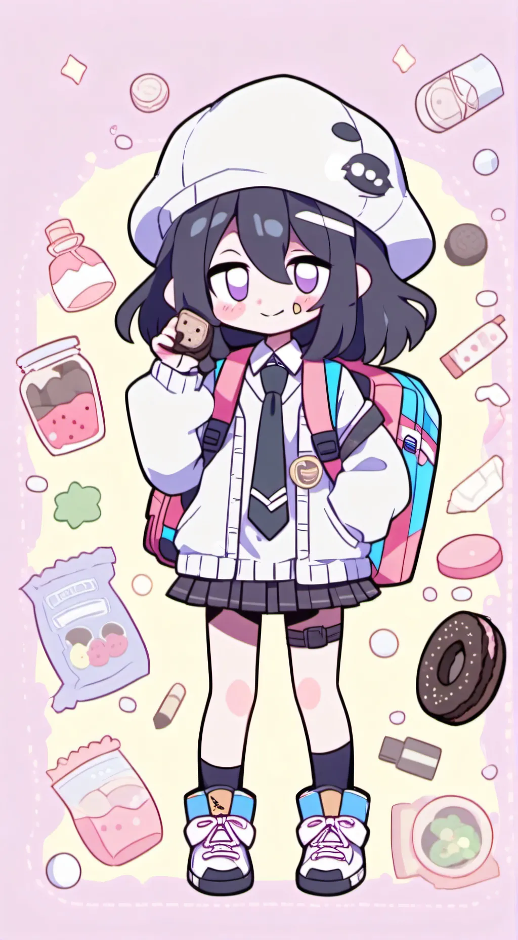 ai character: miss circle background