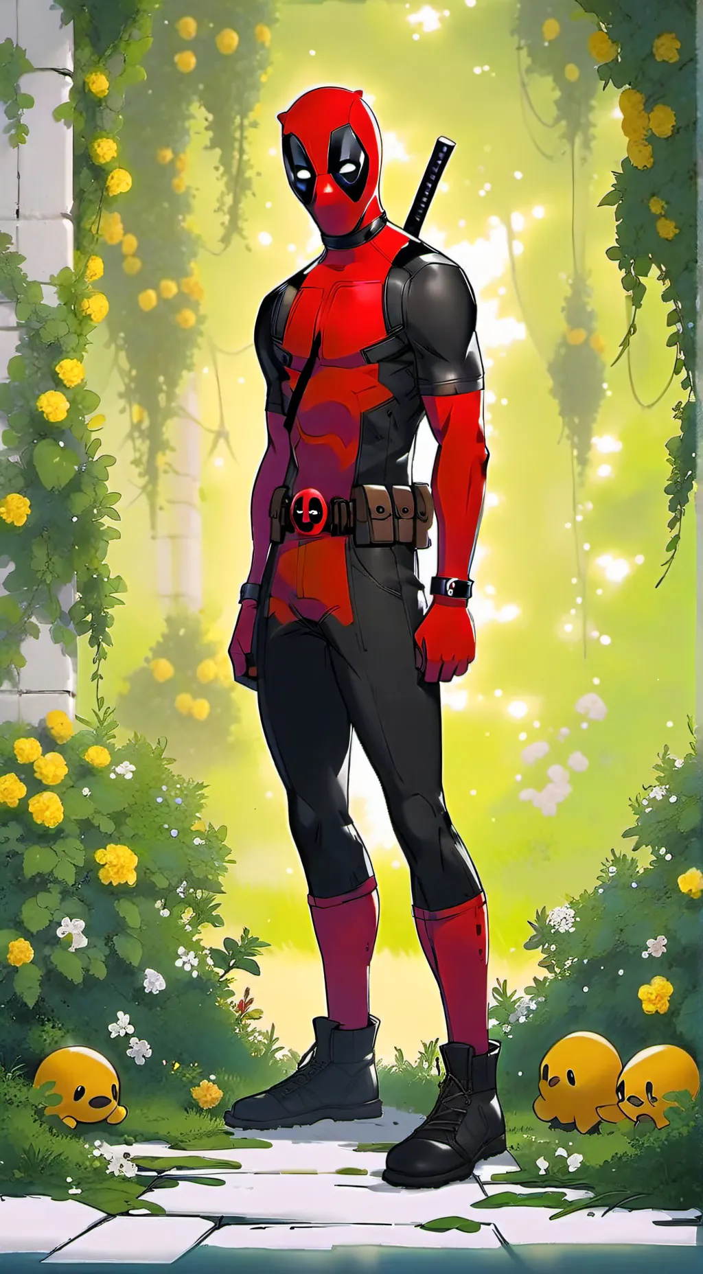 ai character: chill pool background