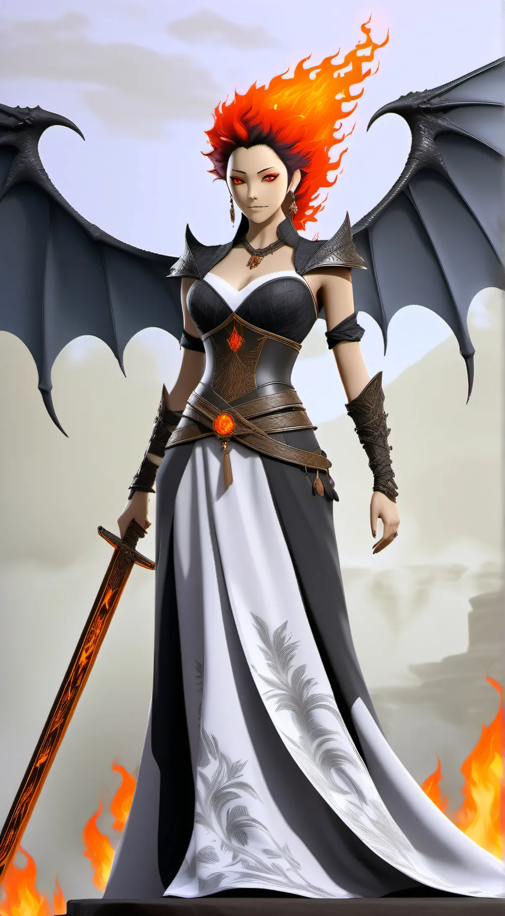 ai character: Demon Lucy Blaze   background