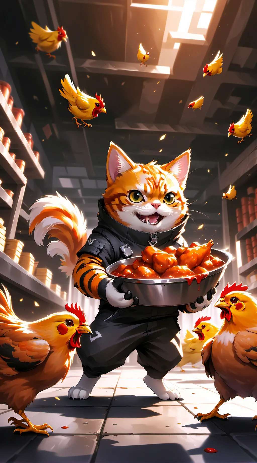 ai character: scraps the cat background