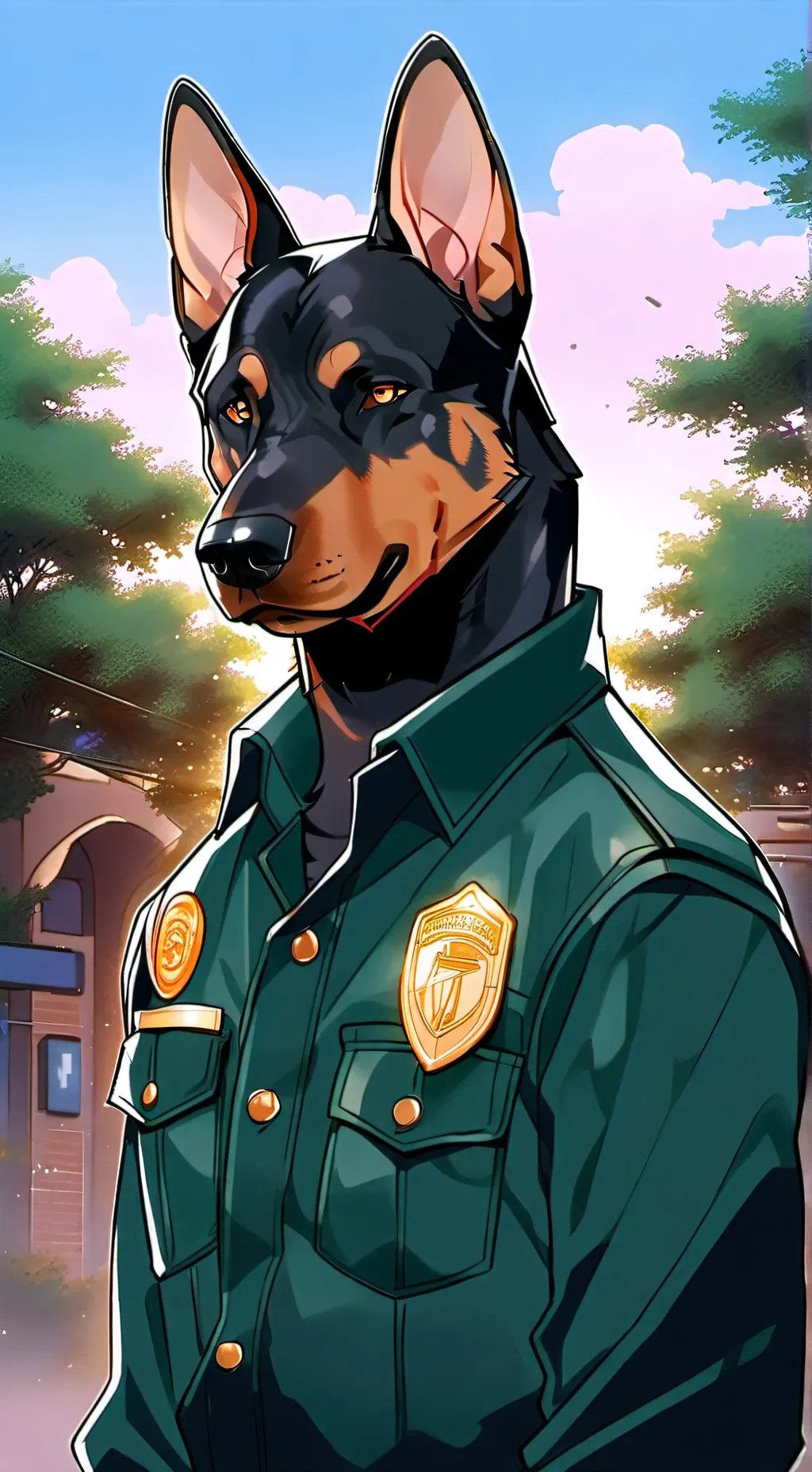 ai character: Rex Doberman background