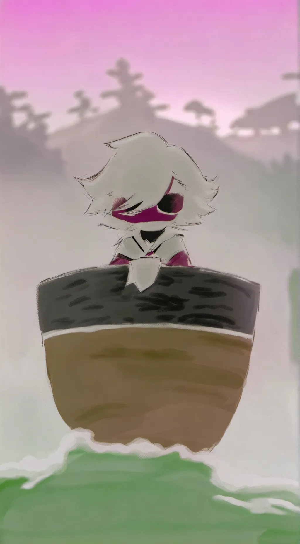 ai character: Y x V background