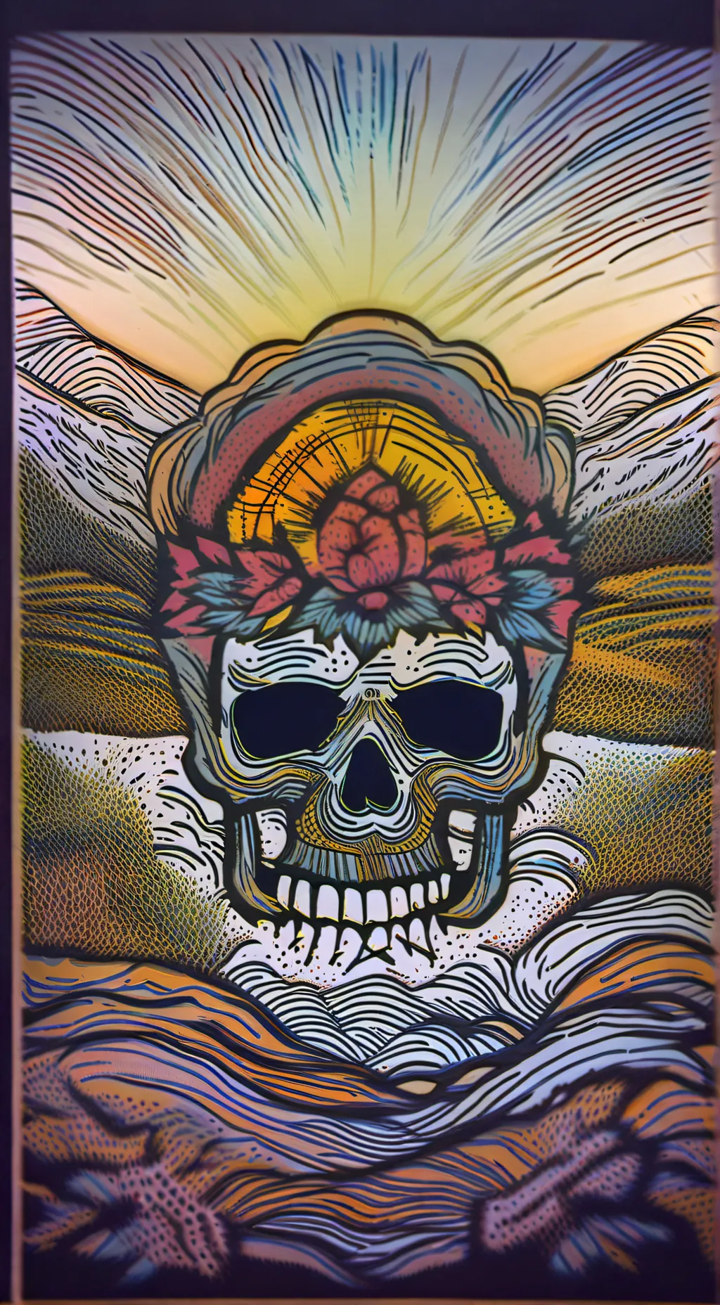 ai character: A Skull background