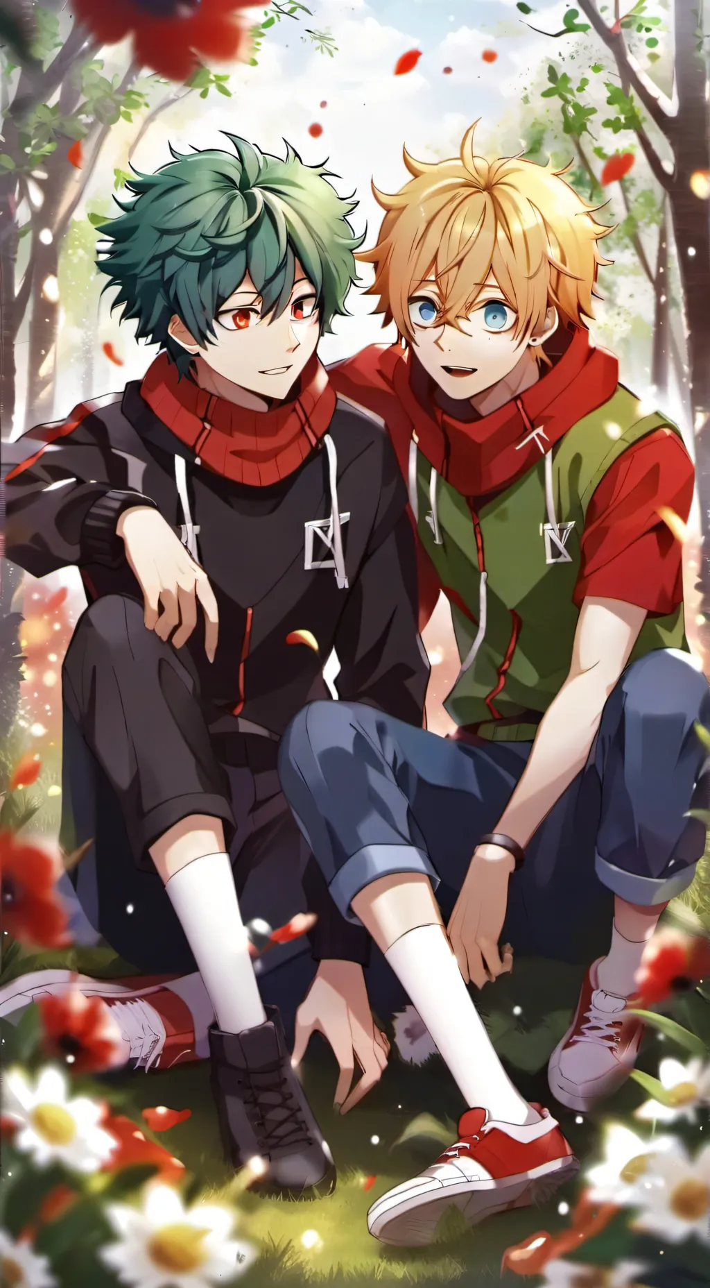 ai character: MHA kissing background