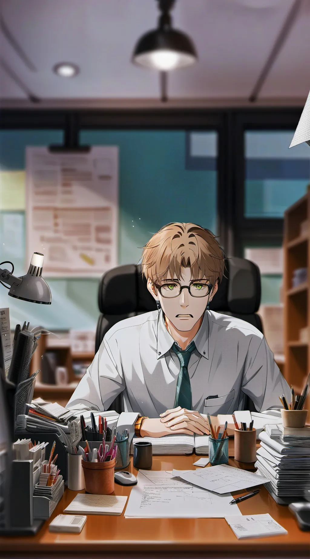 ai character: Office Overthrow background