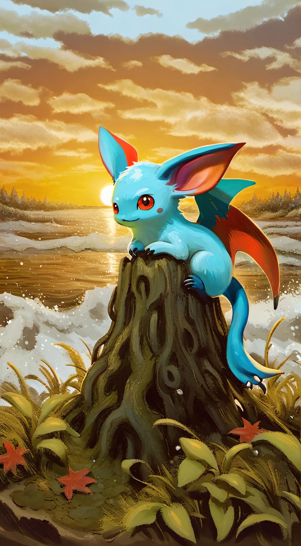 ai character: pokemon × mha background