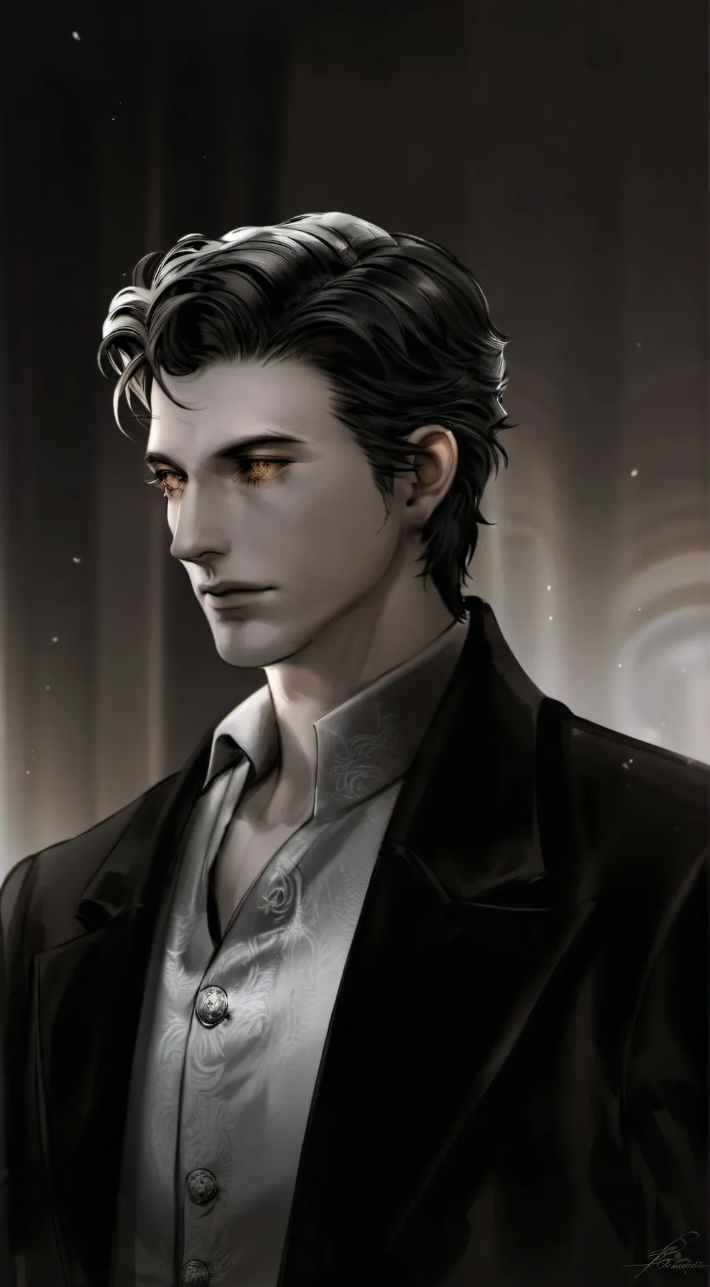 ai character: Pitch Black background