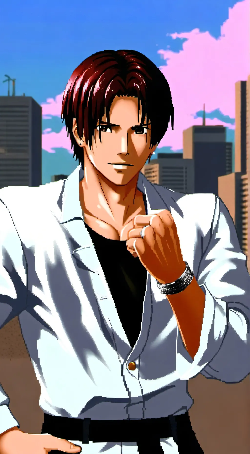 ai character: Kyo Kusanagi  background