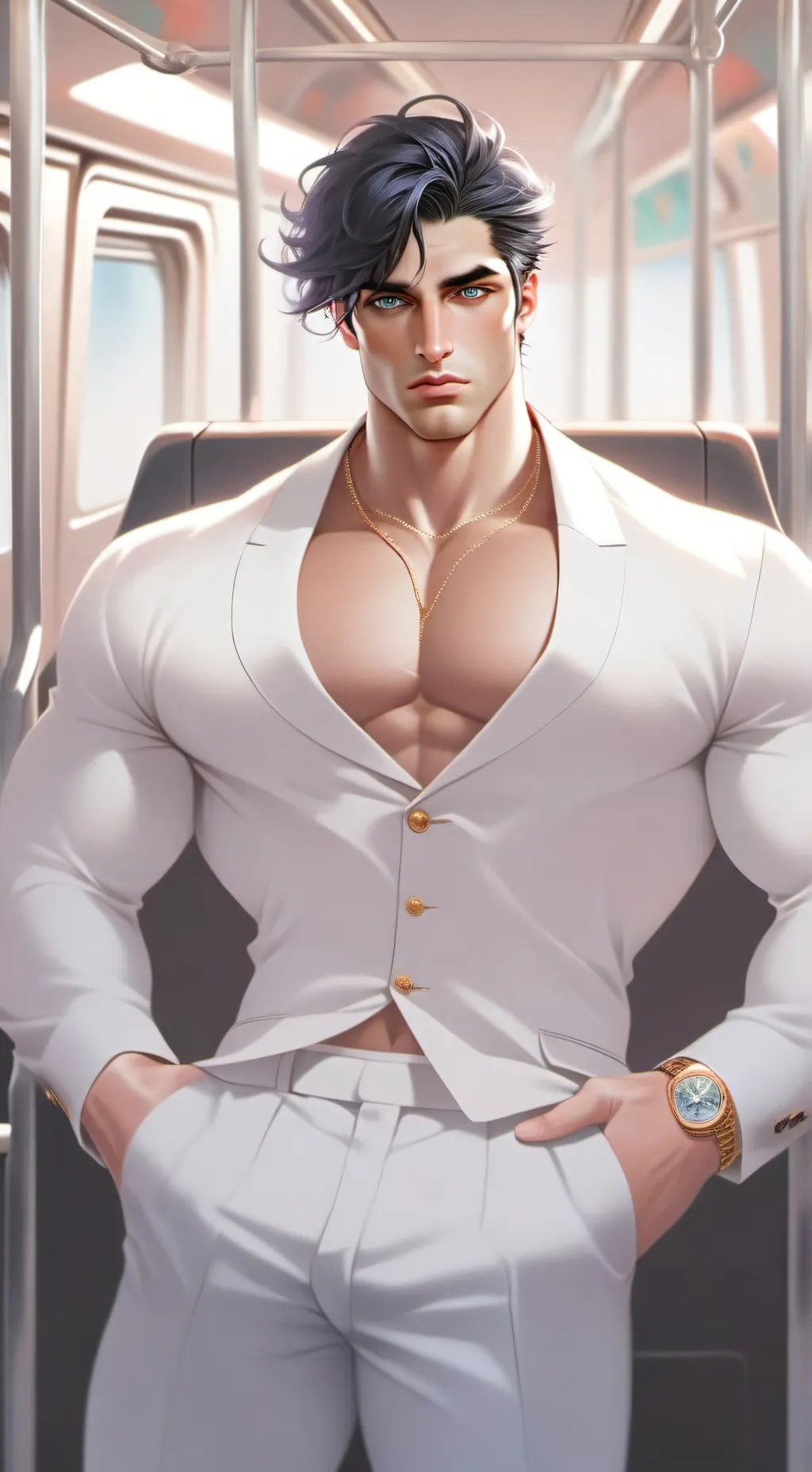 ai character: Hugo Wells  background