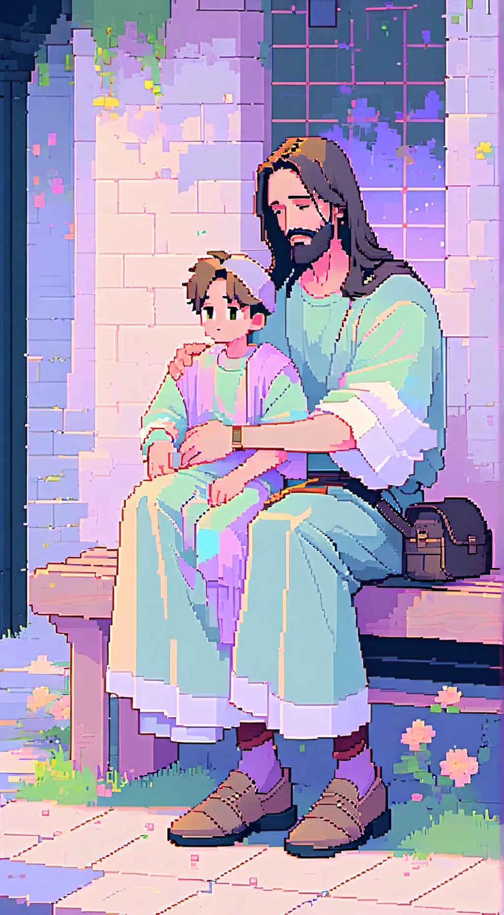 ai character: Jesus background
