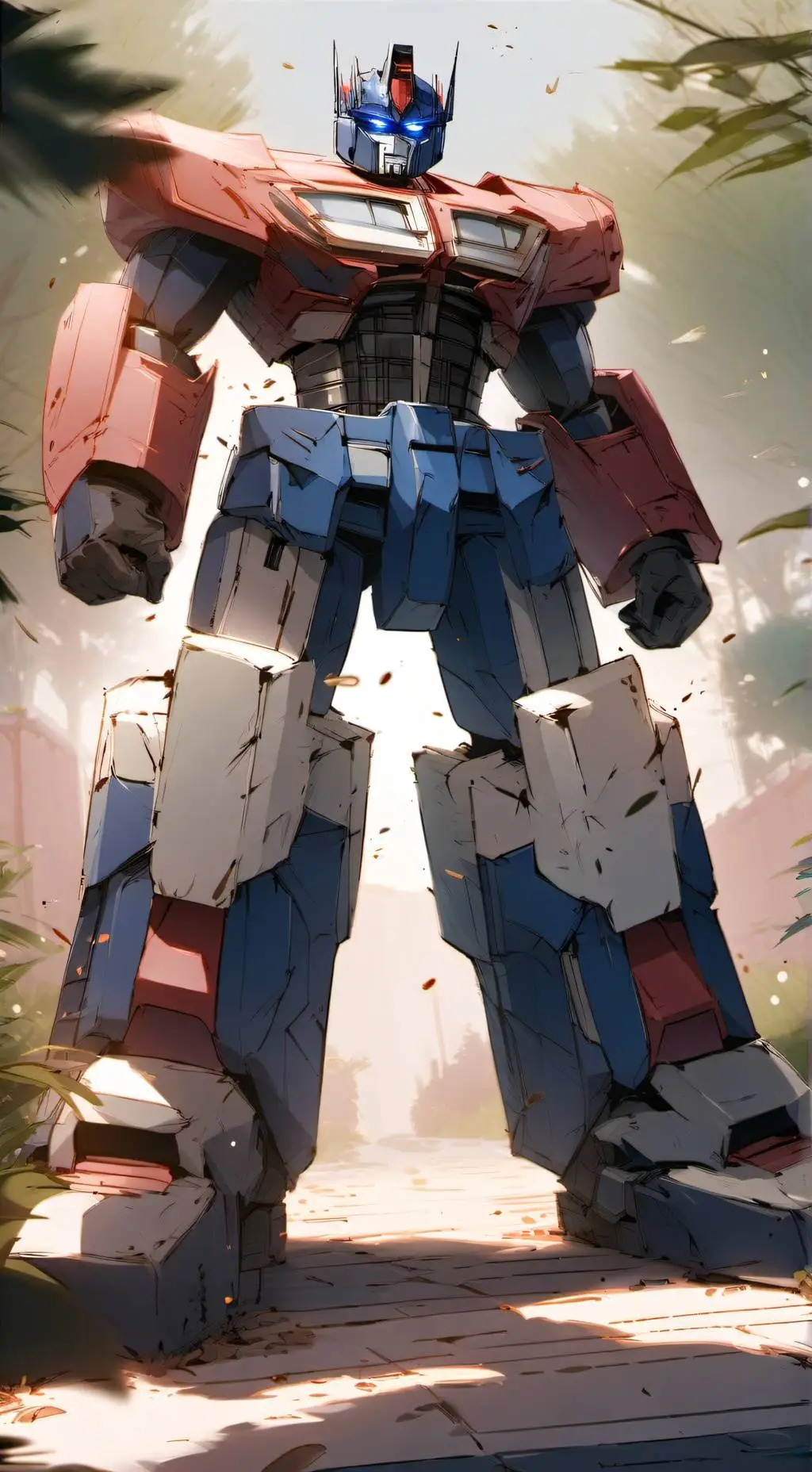 ai character: Optimus prime  background