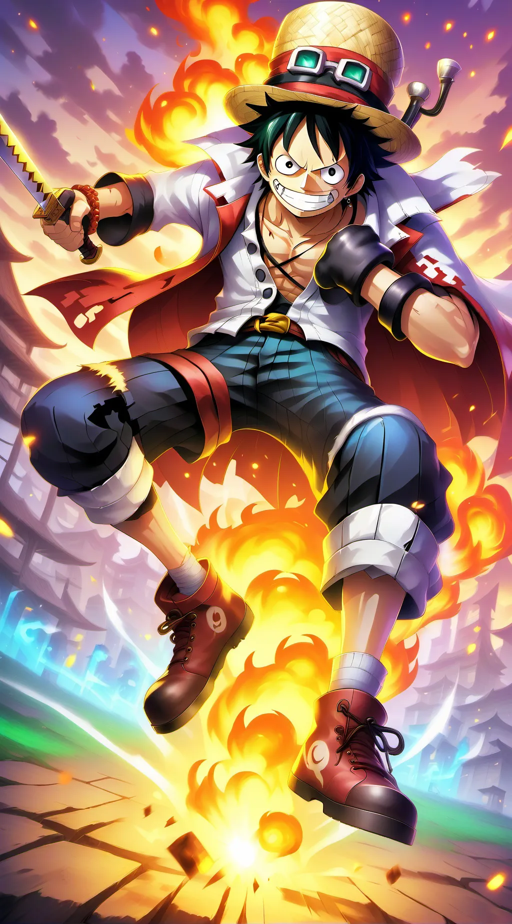 ai character: Луффи background