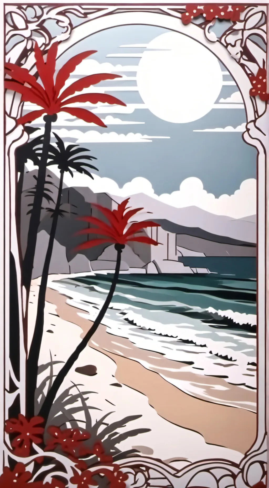 ai character: HH beach day background