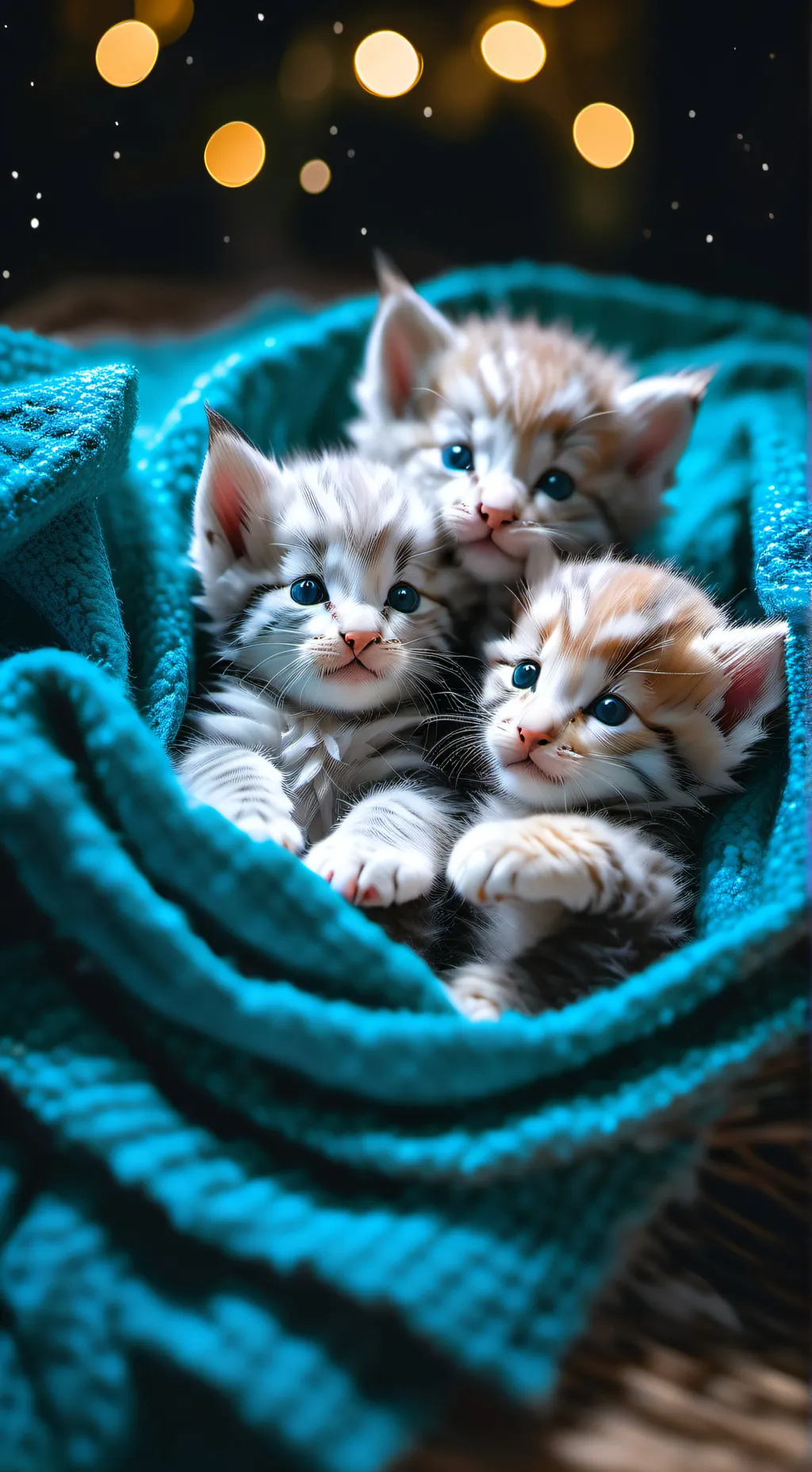 ai character: newborn kittens  background